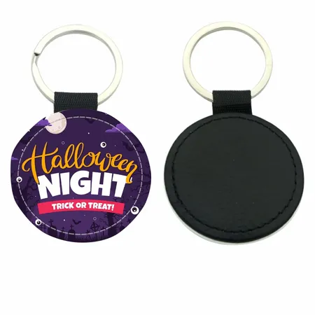 Circle Leather Keychain Circle Leather Keychain - Custom Cups Now