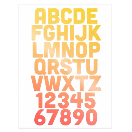 Alphanumeric Heat Transfer Patches - Custom Cups Now