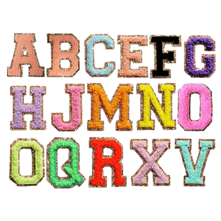 Chenille Letters with Metallic Backing - Custom Cups Now