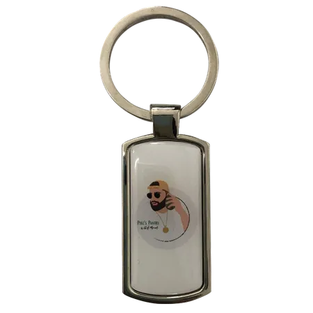 Straight Rectangle Metal Keychain Straight Rectangle Metal Keychain - Custom Cups Now