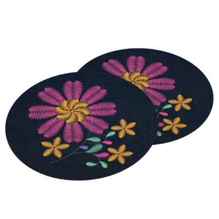 Cotton & Linen Embroidered Coasters - Custom Cups Now