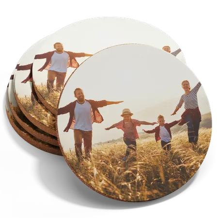 Custom Photo Fiberboard Coasters - Custom Cups Now