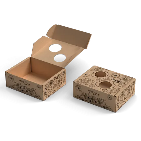 Printed Hollow Kraft Mailer Box - Custom Cups Now