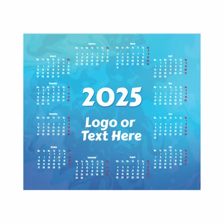 Light Blue Calendar Mouse Pad - Custom Cups Now