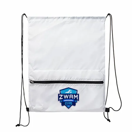 Zip Pocket Drawstring Bag Zip Pocket Drawstring Bag - Custom Cups Now