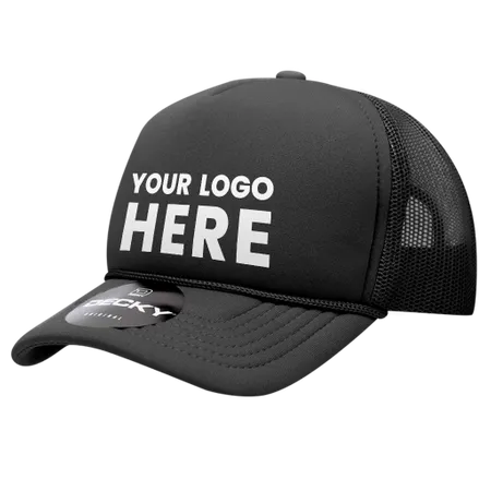 Decky 7010 - Youth 5 Panel Mid Profile Structured Foam Trucker, Kids Foam Trucker Hat, Mesh Back - Custom Cups Now