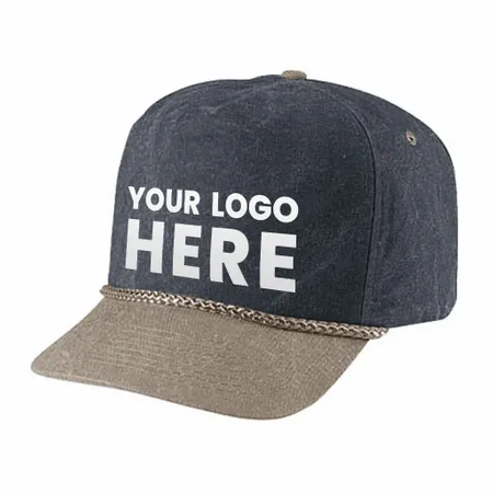 Cobra SWT-2 5 Panel Stone Washed Canvas 2-Tone Hat - Custom Cups Now