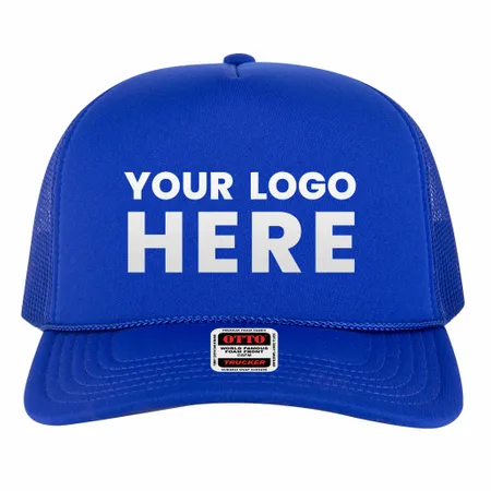 OTTO Cap 3932-1 5 Panel High Crown Polyester Foam Front Mesh Back Trucker Hat - Custom Cups Now