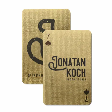Brushed Gold Finish Playing Cards - Custom Cups Now