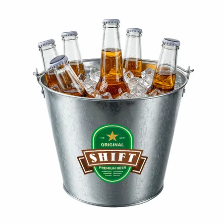 Tinplate Beer Buckets & Opener Combo - Custom Cups Now