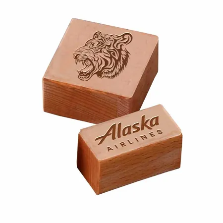 Rectangle Wood Rubber Stamps - Custom Cups Now