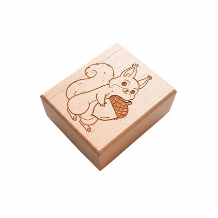 Square Wood Rubber Stamps - Custom Cups Now