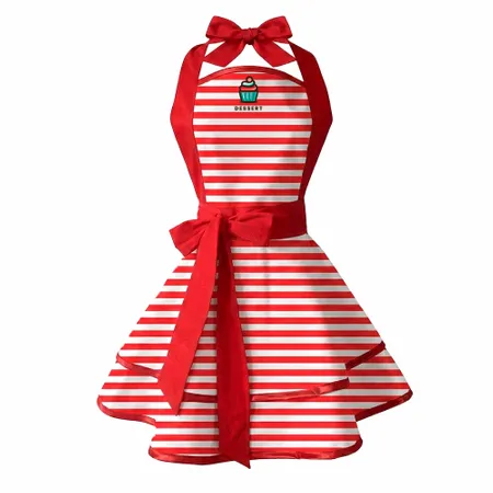 Classic Stripe Double Layer Cotton Aprons - Custom Cups Now