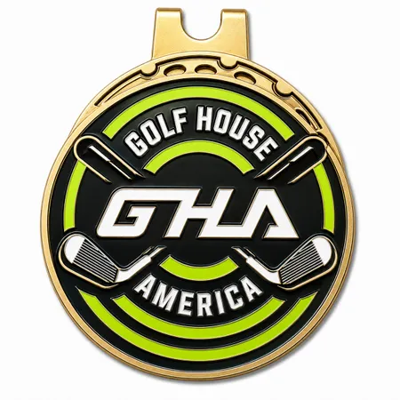 Soft Enamel Golf Ball Marker with Hat Clips - Custom Cups Now