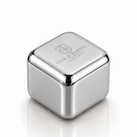 Silver Stainless Steel Ice Cubes - Custom Cups Now