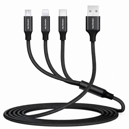 Nylon Braided 3-in-1 Charging Cables - Custom Cups Now