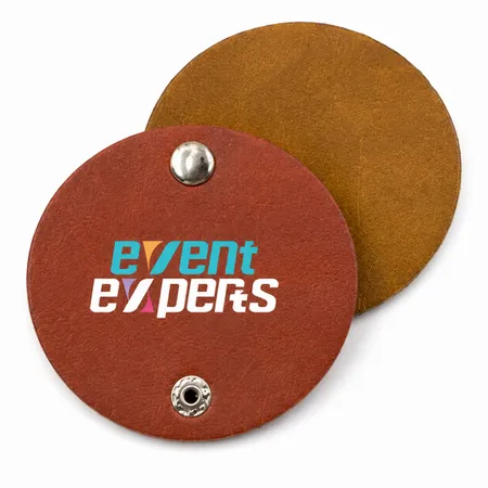 Round PU Leather Cable Organizers - Custom Cups Now