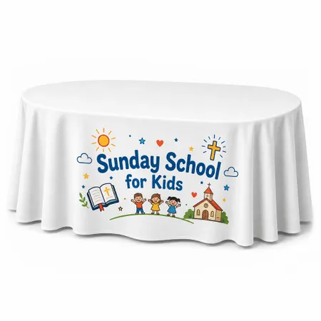 Custom Oval Table Covers - Custom Cups Now