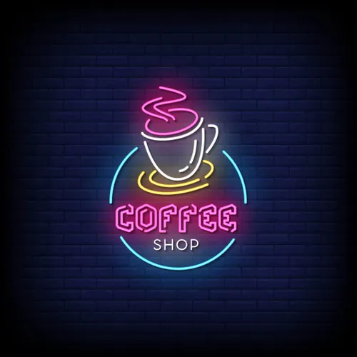 Coffee Shop Neon Sign - Custom Cups Now