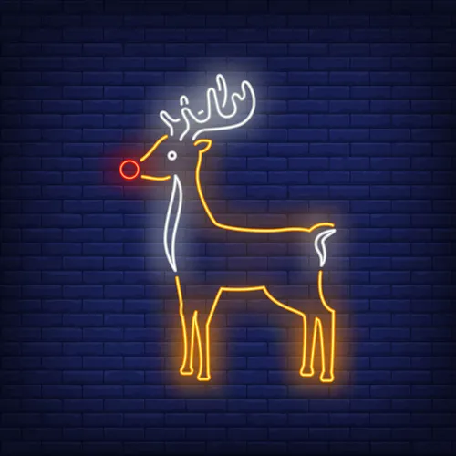 Cute Reindeer Neon Sign - Custom Cups Now