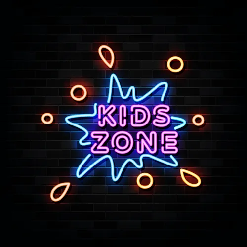 Kids Zone Neon Sign - Custom Cups Now