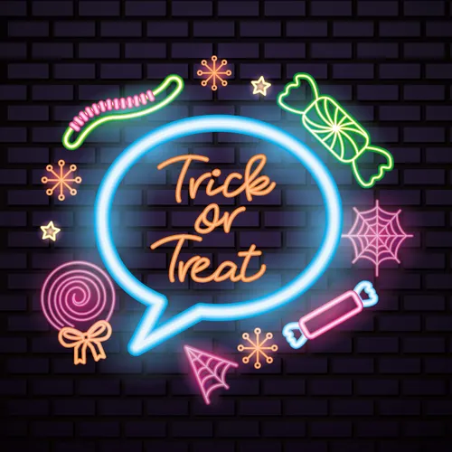 Cutie Trick Or Treat Neon Sign - Custom Cups Now