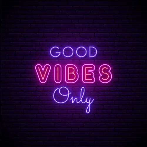 Pink & Purple Good Vibes Only Neon Sign - Custom Cups Now
