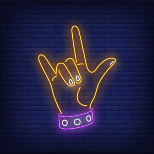 Rock Gesture Neon Sign - Custom Cups Now