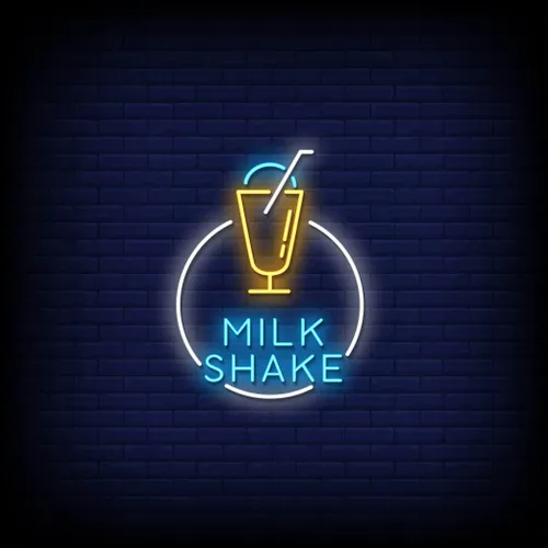 Milk Shake Neon Sign - Custom Cups Now