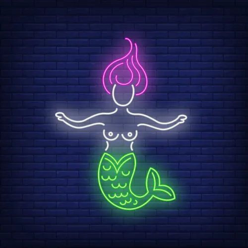 Mermaid Neon Sign - Custom Cups Now