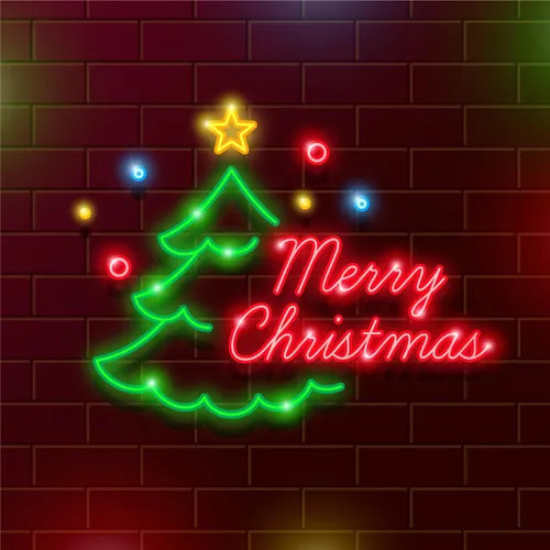 Tree Merry Christmas Neon Sign - Custom Cups Now