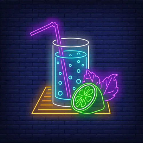 Lemonade Glass Neon Sign - Custom Cups Now