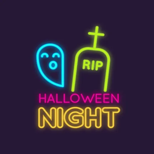 RIP Ghost Halloween Night Neon Sign - Custom Cups Now