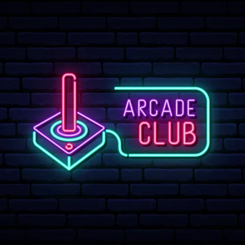 Retro Joystick Arcade Club Neon Sign - Custom Cups Now