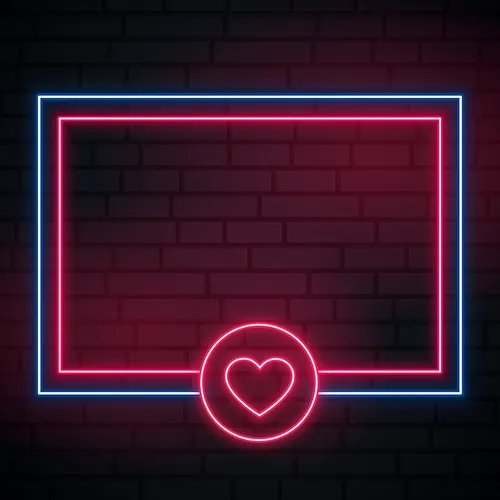 Love Heart Neon Glowing Frame Neon Sign - Custom Cups Now