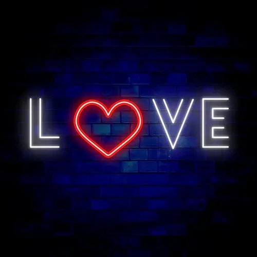 Love Heart Neon Sign - Custom Cups Now