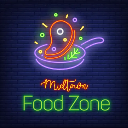 Midtown Food Zone Neon Sign - Custom Cups Now