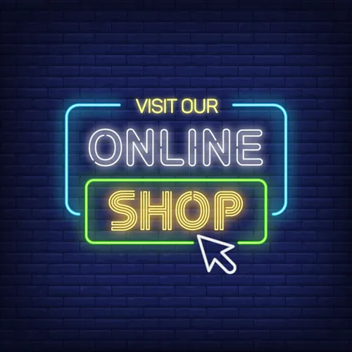 Online Shop Neon Sign - Custom Cups Now