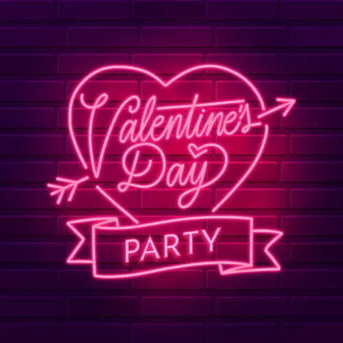 Valentines Day Party Neon Sign - Custom Cups Now