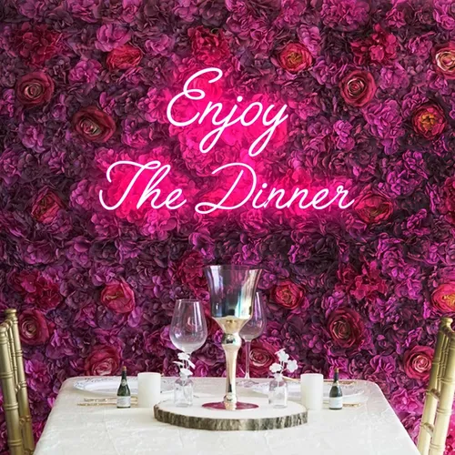 Enjoy The Dinner Neon Sign - Custom Cups Now