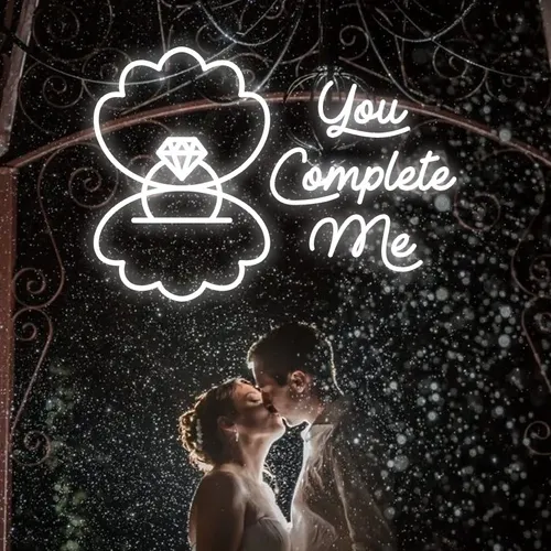 You Complete Me Neon Sign - Custom Cups Now