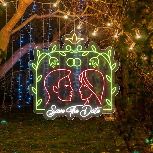 Save The Date Neon Sign - Custom Cups Now