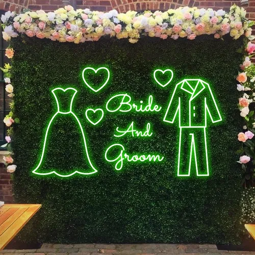 Bride and Groom Neon Sign - Custom Cups Now