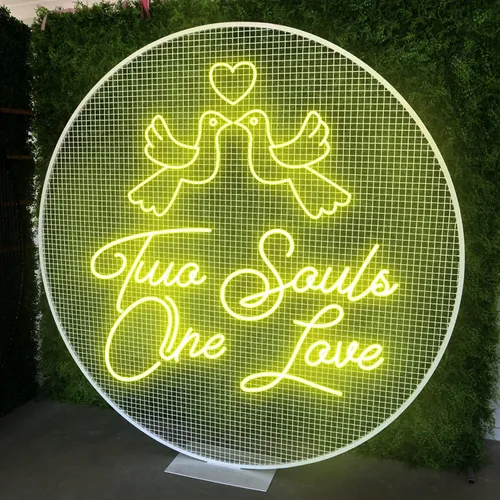 Two Souls One Love Neon Sign - Custom Cups Now