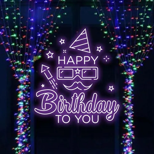 Happy Birthday Goggles  Neon Sign - Custom Cups Now