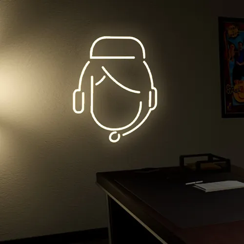 Customer Care Neon Sign - Custom Cups Now
