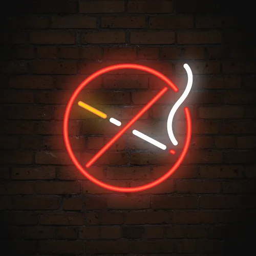 No Smoking Simple Neon Sign - Custom Cups Now