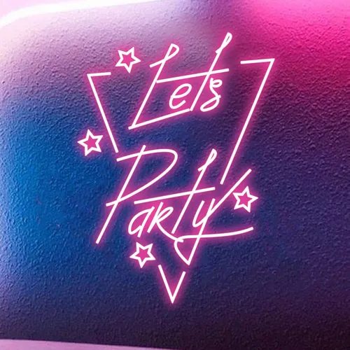 Let’s Party in Triangle Neon Sign - Custom Cups Now