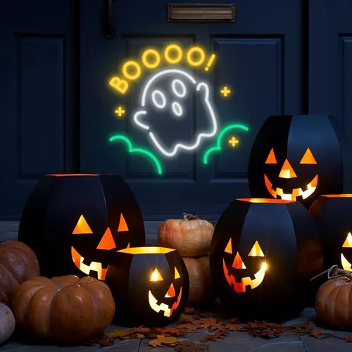 BOOOOOO Neon Sign - Custom Cups Now