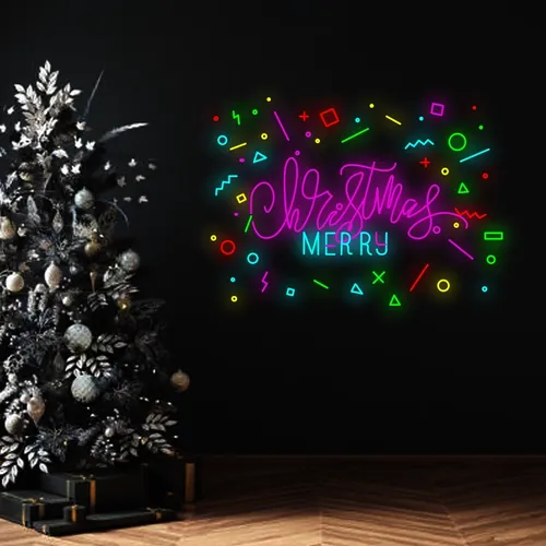 Christmas Merry Neon Sign - Custom Cups Now